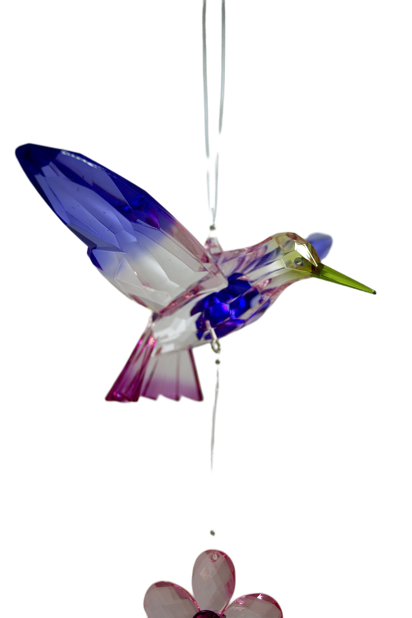 Acryl Deko Hänger Kolibri mit Blumen lang