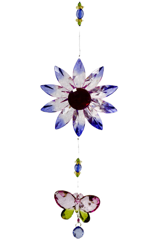 Acryl Dekohänger Blume mit Schmetterling