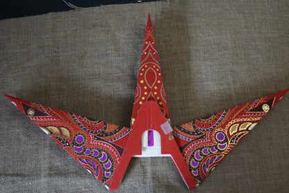 Pagoda® 3DStern "Ganesha" Rot Gold Glitter