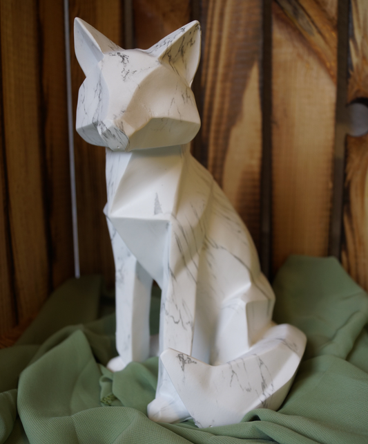Origami Fuchs weiß marmoriert