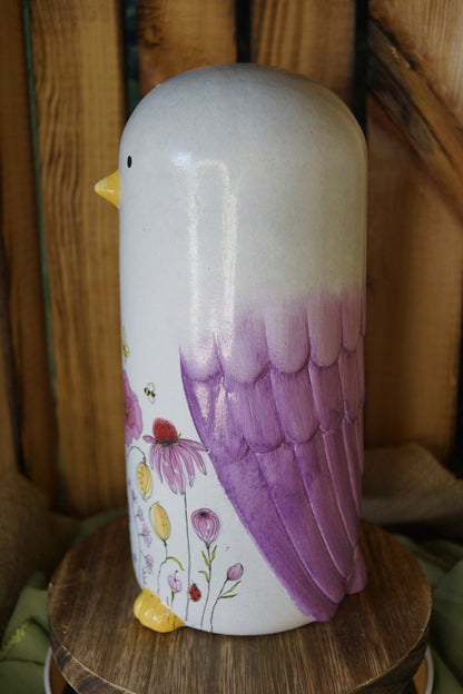 Keramikvögel mit Blumendekor