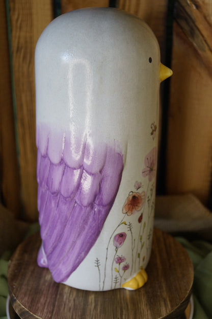 Keramikvögel mit Blumendekor
