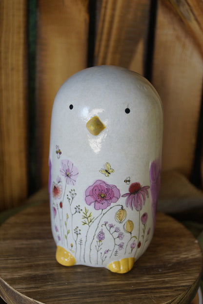 Keramikvögel mit Blumendekor