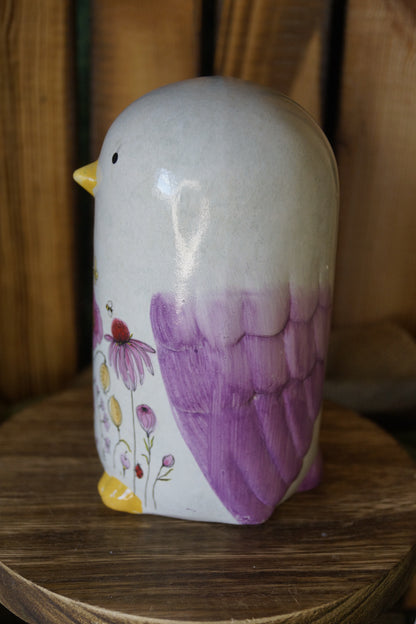Keramikvögel mit Blumendekor
