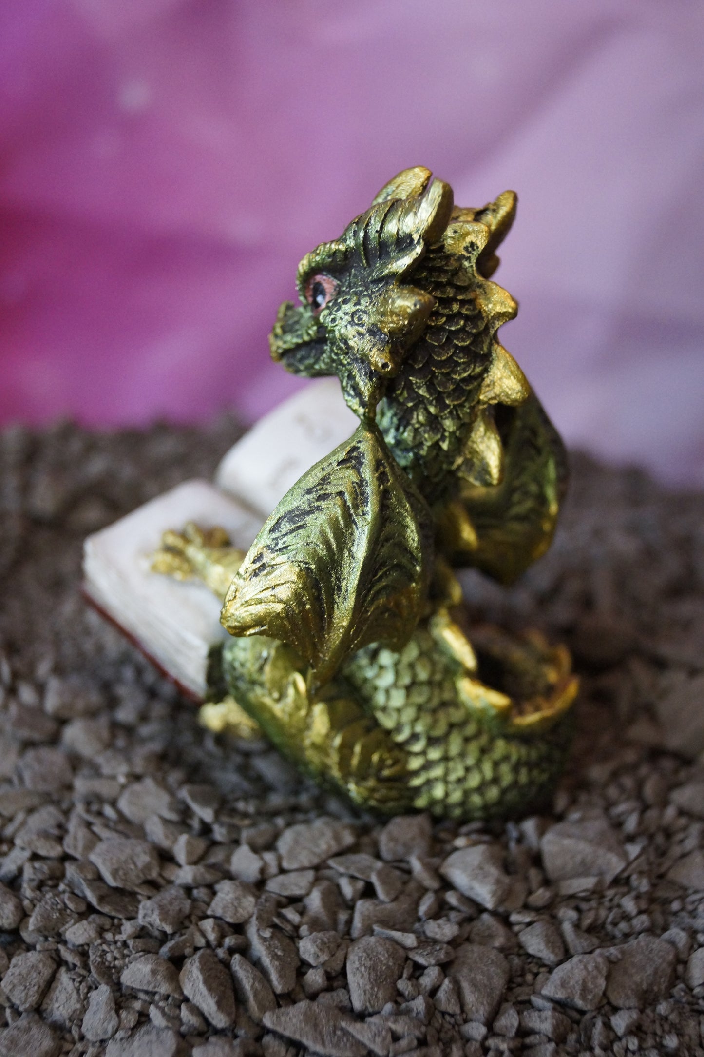 Babydrache liest ein Buch