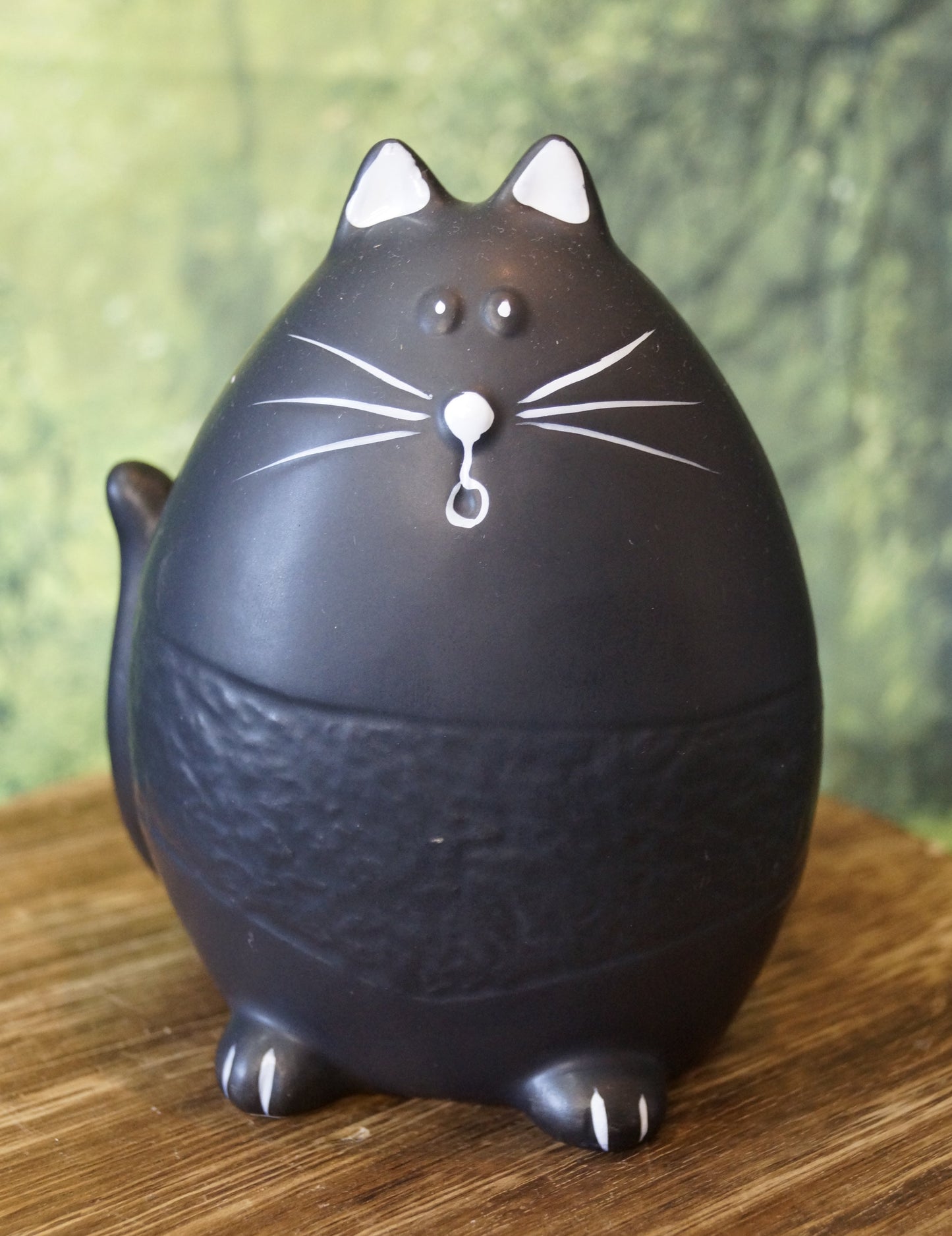 Dicke schwarze Katze