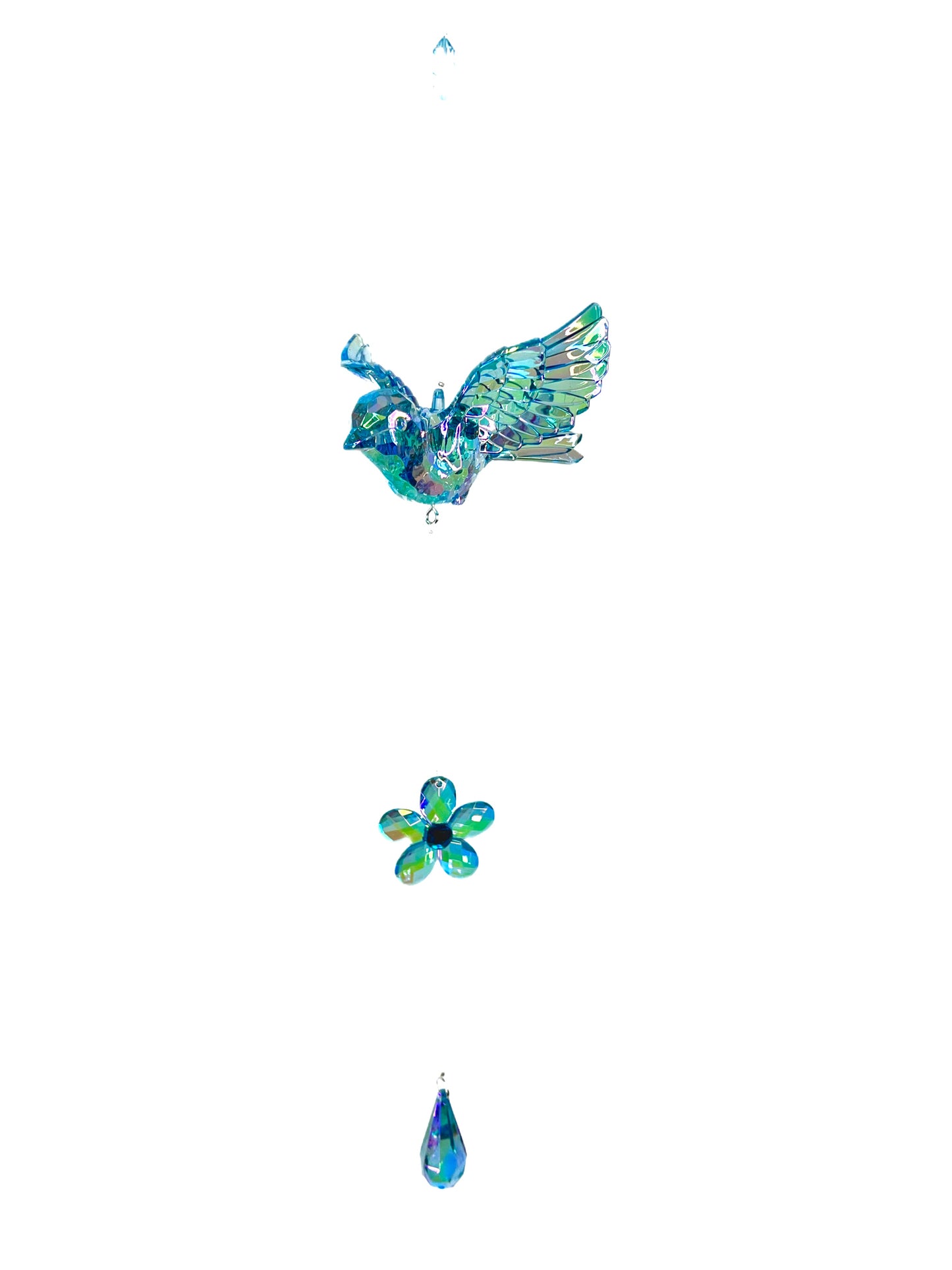 Acryl Deko Hänger Vogel mit Blume lang